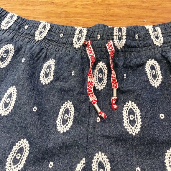 Anthropologie Blue chambray embroidered shorts MED - Picture 2 of 6